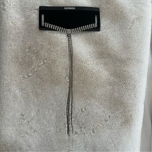 Express Silver Layered Necklace with Reflective Design